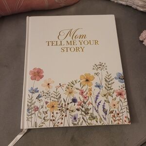 Mom Tell Me Your Story, Floral Journal with Gold Text